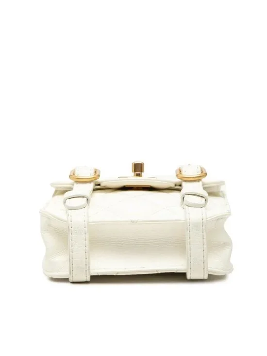 Chanel CC Logo Quilted Chain Shoulder Bag 2-Way White - Picture 3 of 7